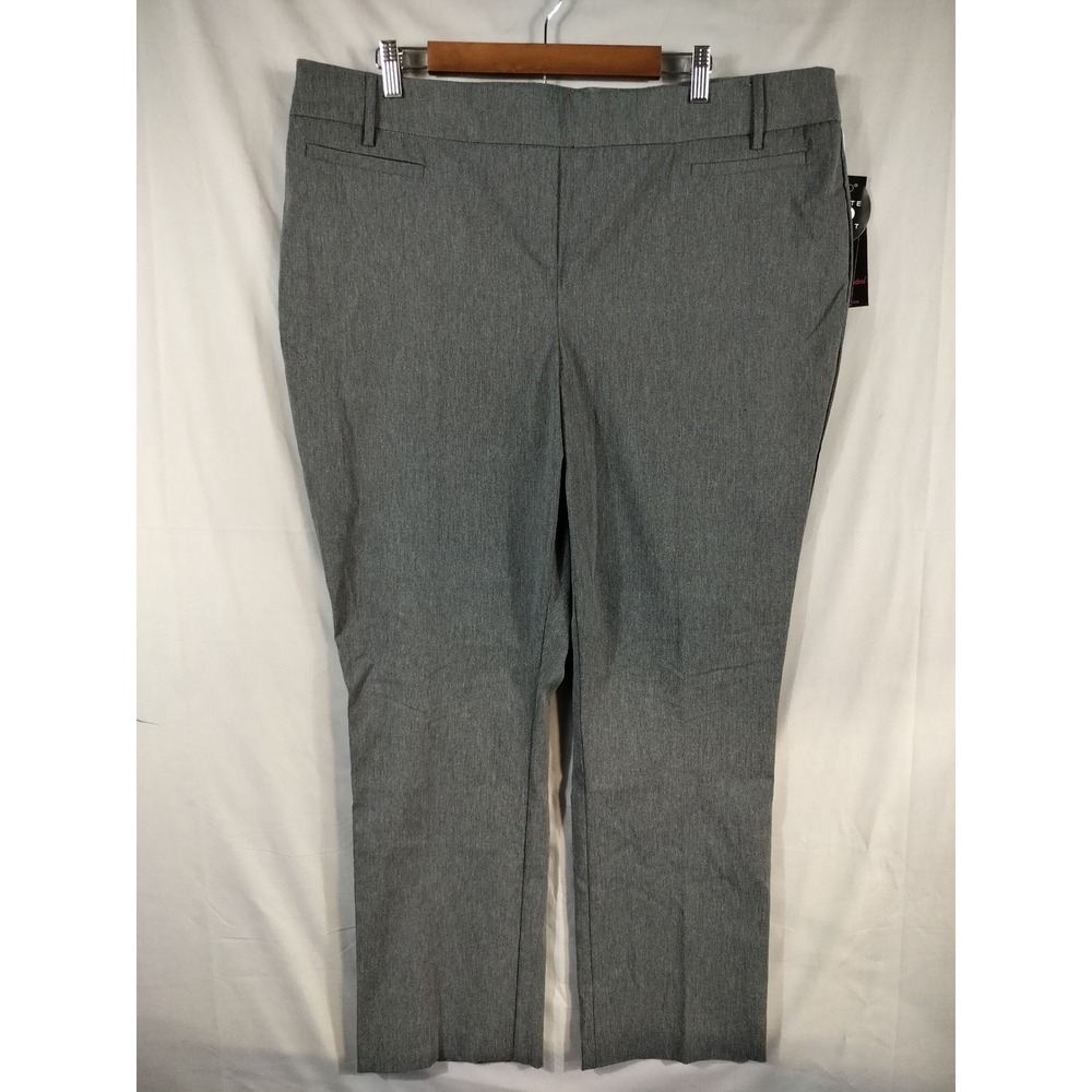 Rekucci Straight Leg Pants Women 22W Charcoal Tummy Control Office Workwear New
